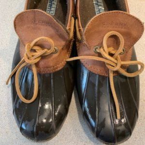 Sperry Top Sider Womens Waterproof Rubber Duck Rain Boot Shoe Size 8 Brown